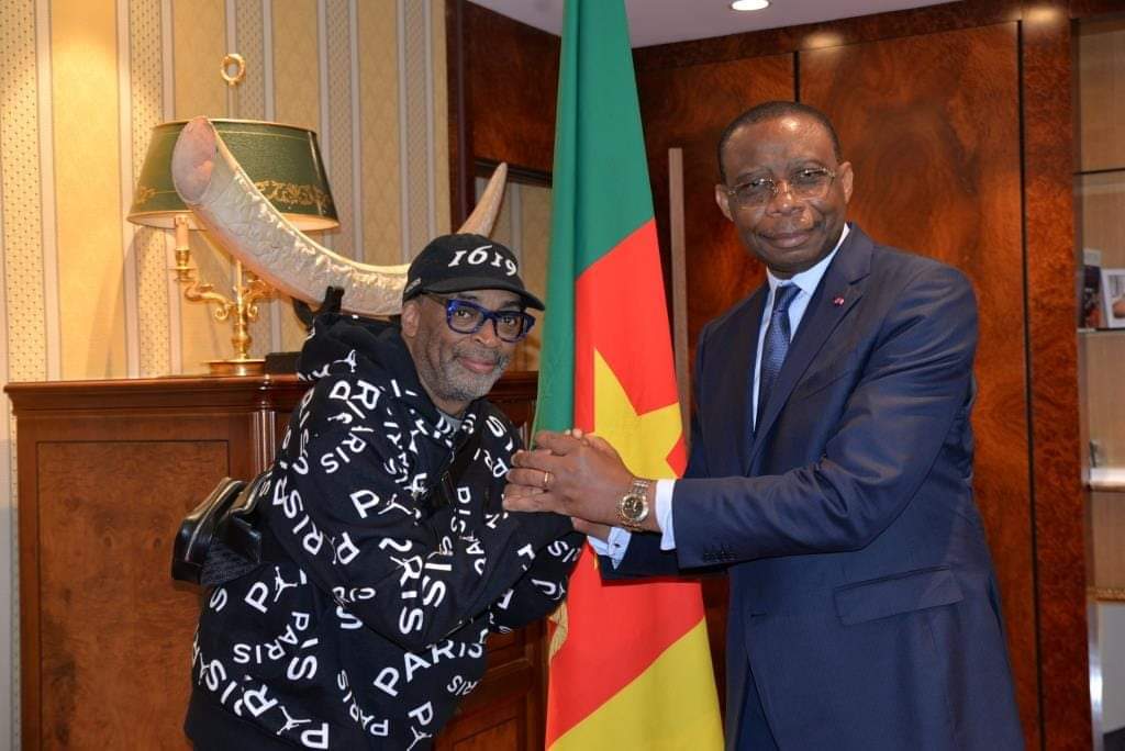 Spike Lee And Cameroonian Ambassador to France André Magnus Ekoumou.