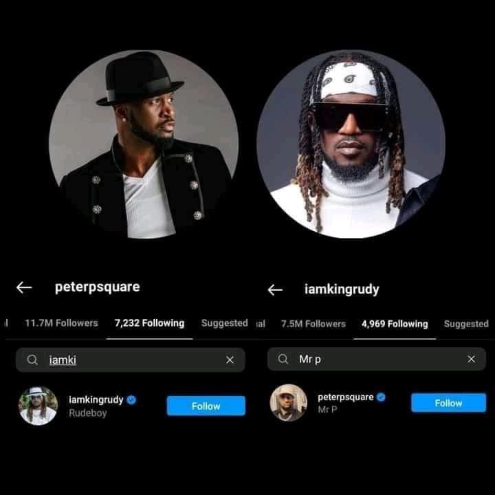 Nigerian Group P Square Followed Each Other On IG Again Years After Breakup