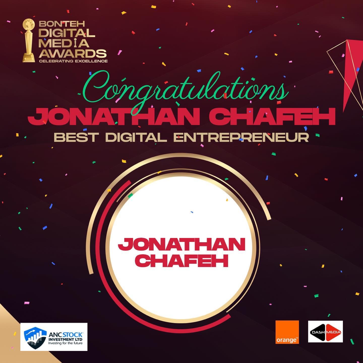 Best Digital Entrepreneur: Jonathan Chafeh